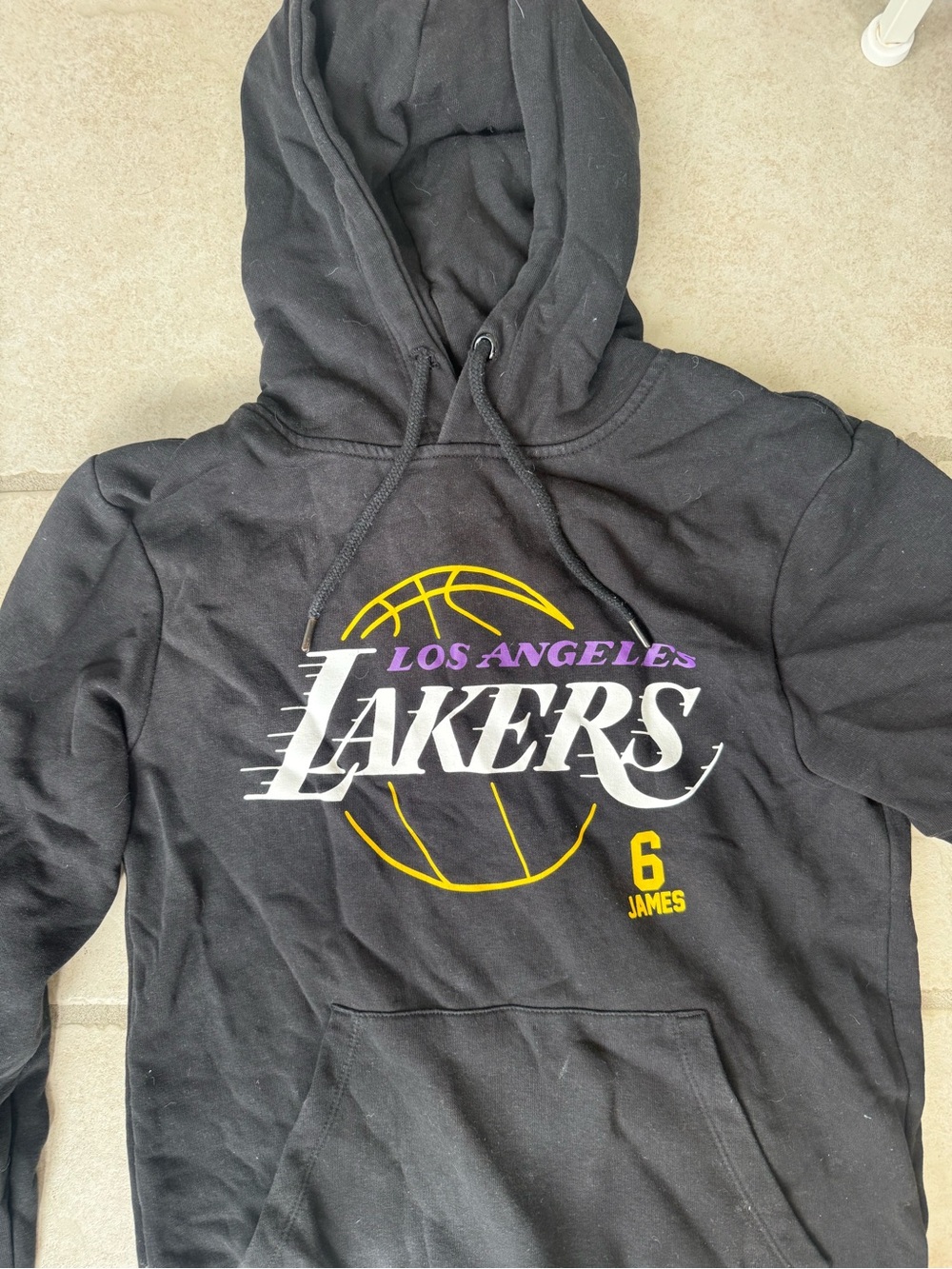 NBA Los Angeles Lakers Black Pullover Hoodie with White, Purple & Gold Logo